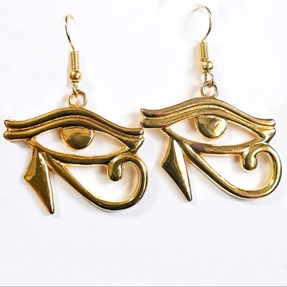 New - Eye of Horus Evil Eye Dangle earrings - Picture 4 of 4